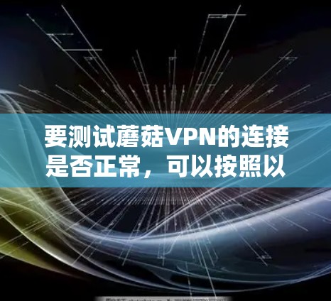 要测试蘑菇VPN的连接是否正常，可以按照以下步骤进行