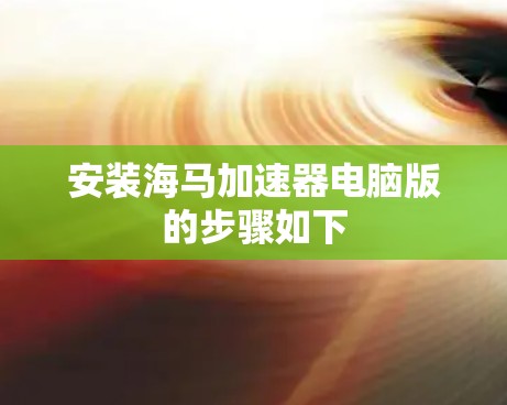 安装海马加速器电脑版的步骤如下